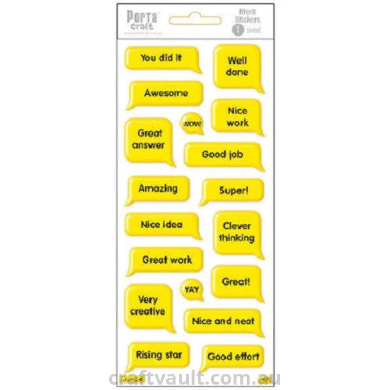 Merit Stickers Puffy Speech Bubble A 1 Sheet