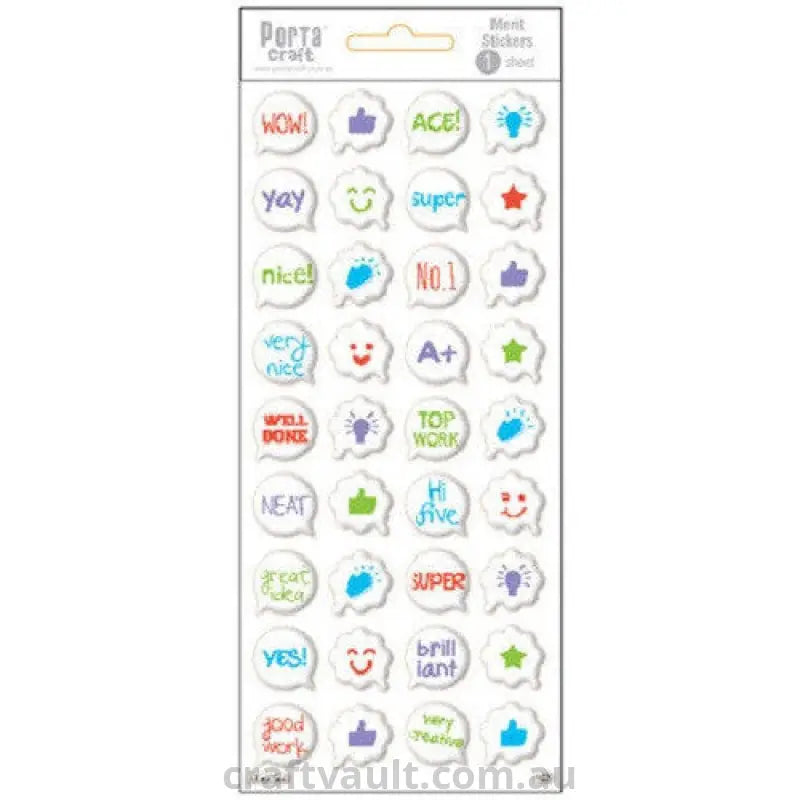 Merit Stickers Puffy Speech Bubble B 1 Sheet