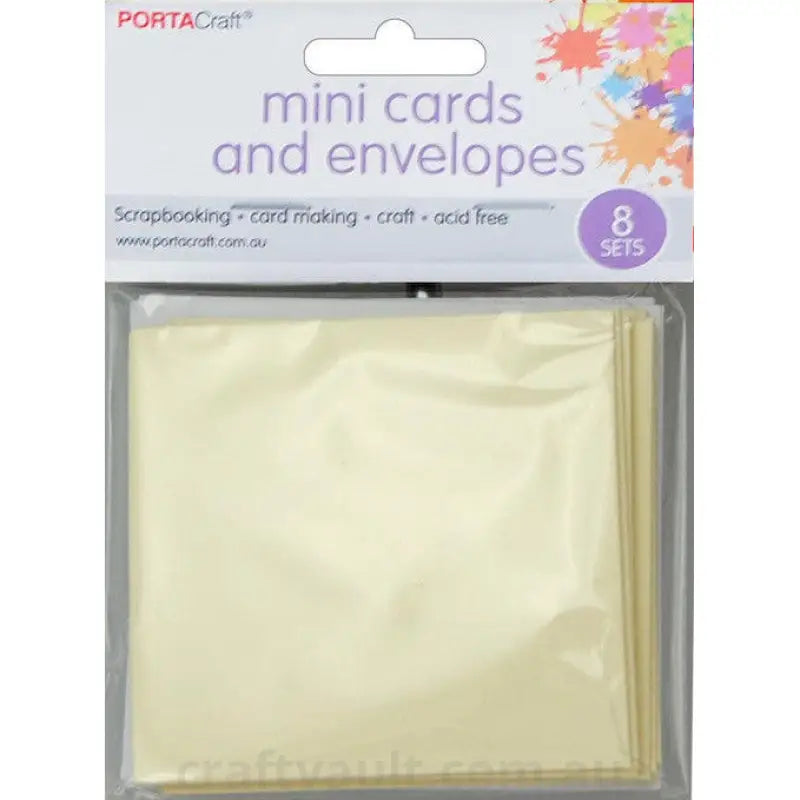 Mini Cards & Envelopes 77mm 8pk Ivory