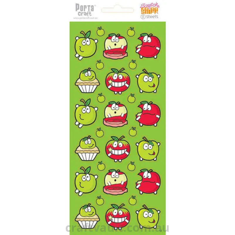 Novelty Scratch N Sniff Stickers - Apple Scented
