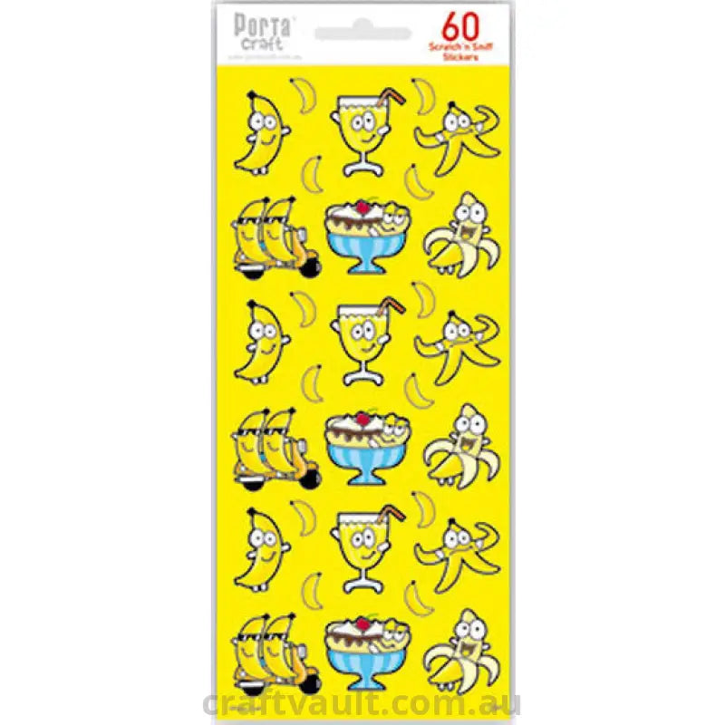 Novelty Scratch N Sniff Stickers - Banana Scented