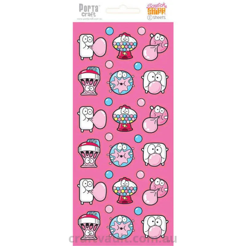 Novelty Scratch N Sniff Stickers - Bubblegum Scented