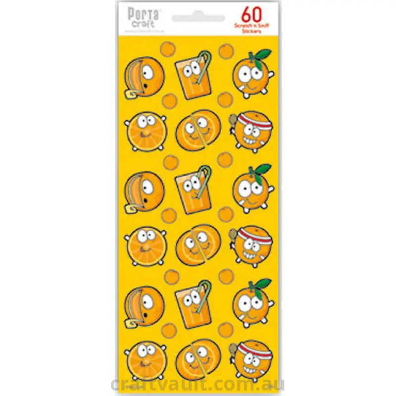 Novelty Scratch N Sniff Stickers - Orange Scented