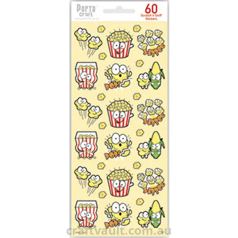 Novelty Scratch N Sniff Stickers - Popcorn Scented