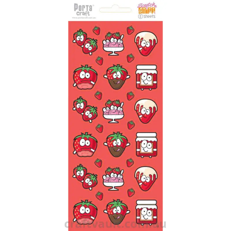 Novelty Scratch N Sniff Stickers - Strawberry Scented
