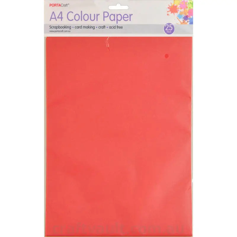 Paper A4 80gsm 25pk Bright Red
