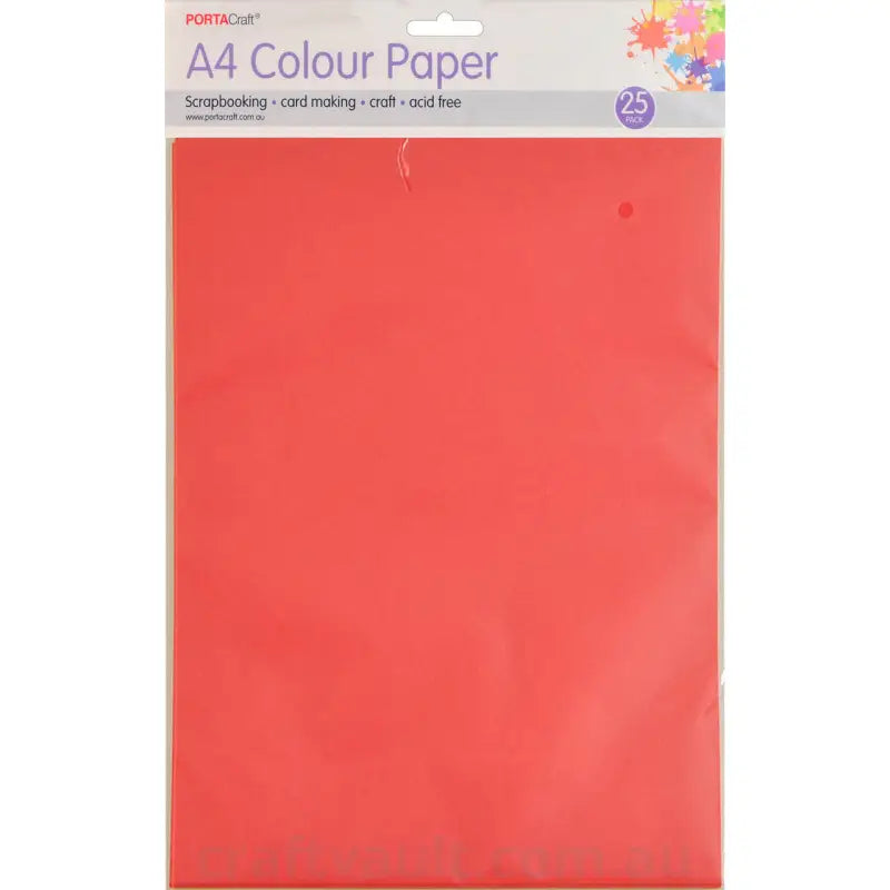Paper A4 80gsm 25pk Bright Red