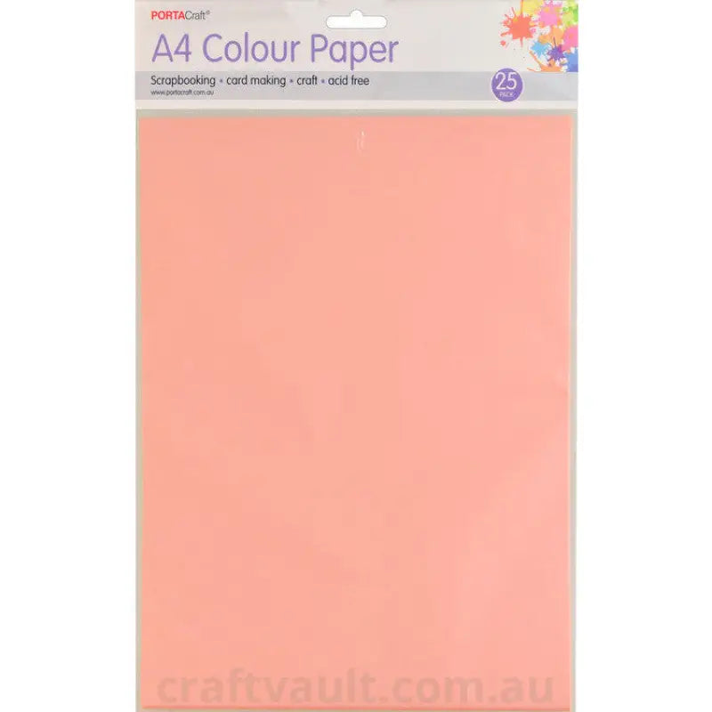Paper A4 80gsm 25pk Peach Pink