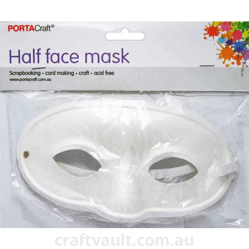 Paper Mache Mask Half Face 1pk