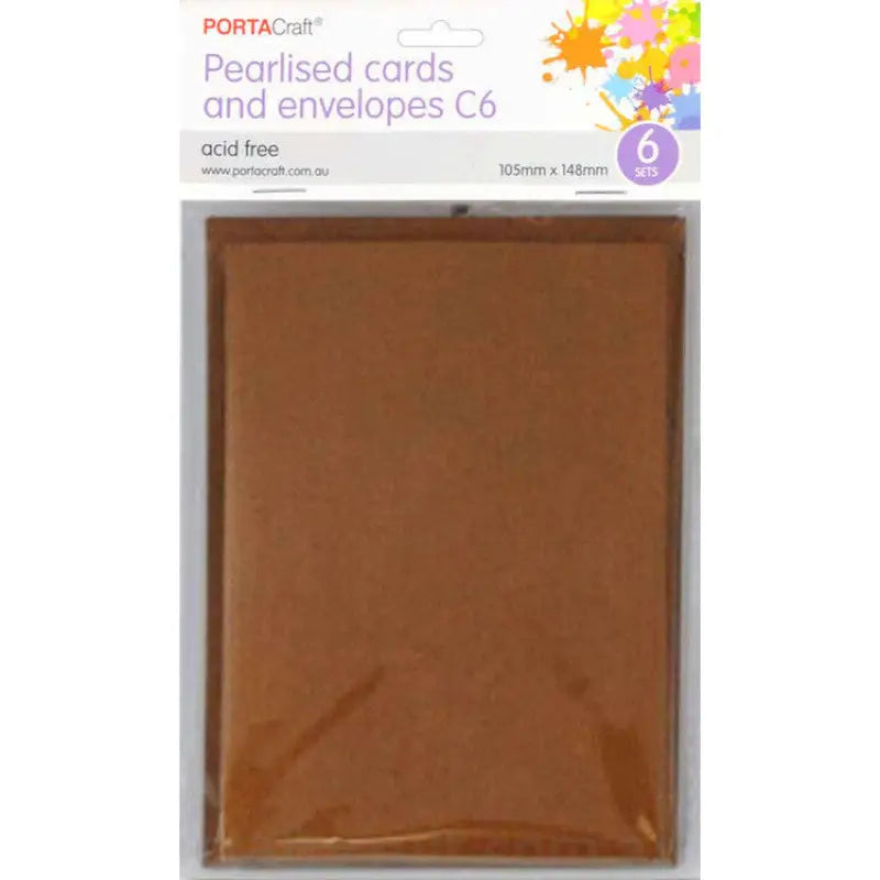 Pearlise Card & Envelope C6 6pk Bronze