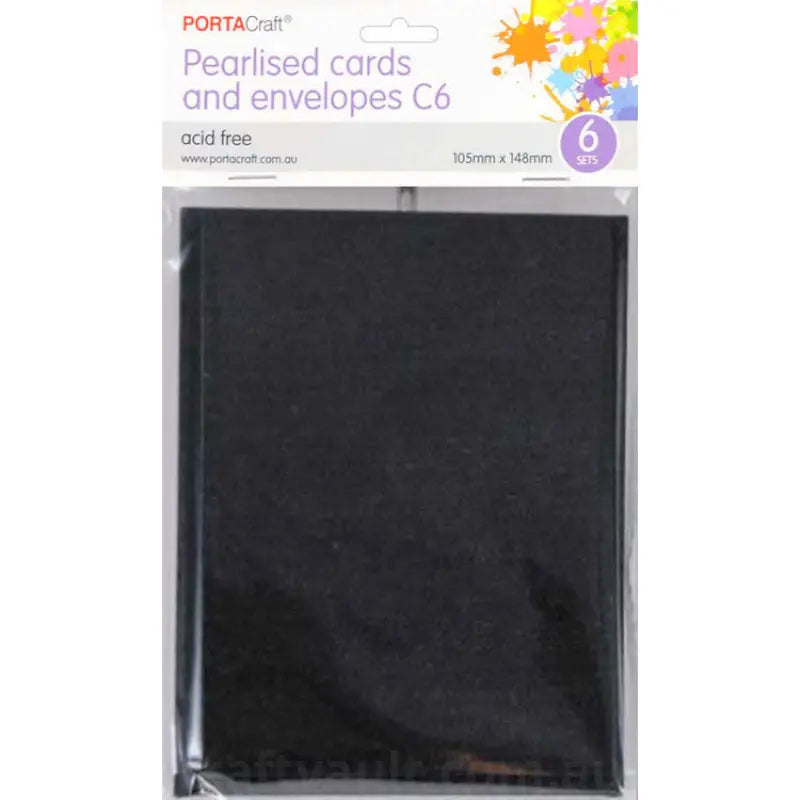 Pearlise Card & Envelope C6 6pk Gunmetal
