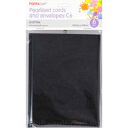 Pearlise Card & Envelope C6 6pk Gunmetal