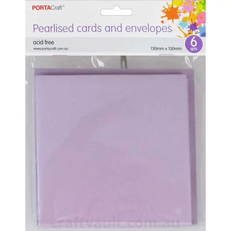 Pearlise Card & Envelope SQ 13x13 6pk Lilac