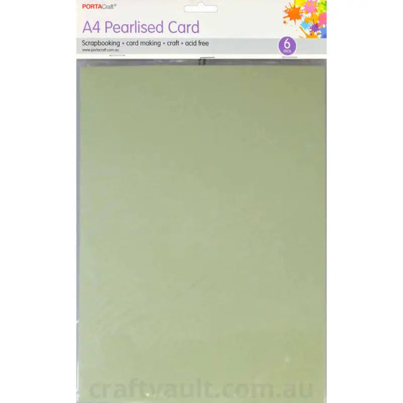Pearlise Card Heavy Weight  A4 6pk  09 Mint