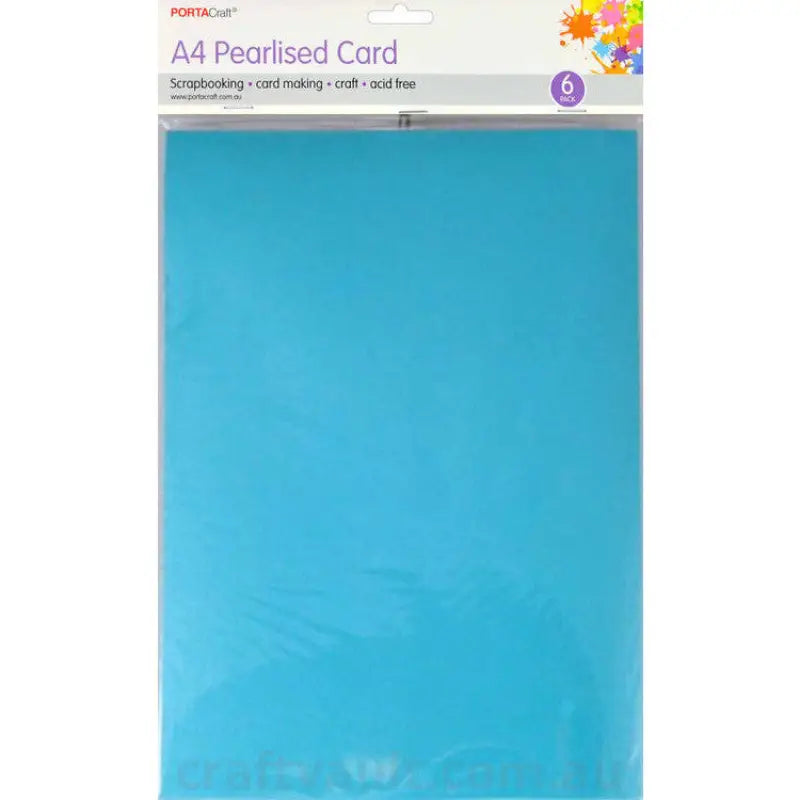 Pearlise Card Heavy Weight A4 6pk Ice Blue