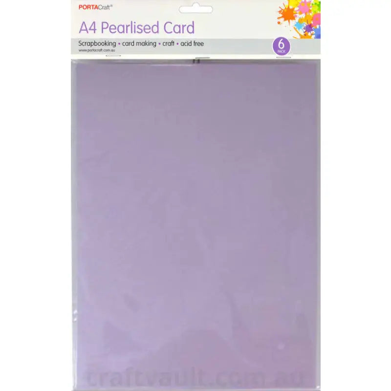 Pearlise Card Heavy Weight A4 6pk Lilac