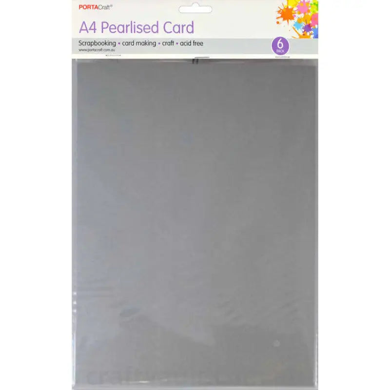 Pearlise Card Heavy Weight A4 6pk Silver