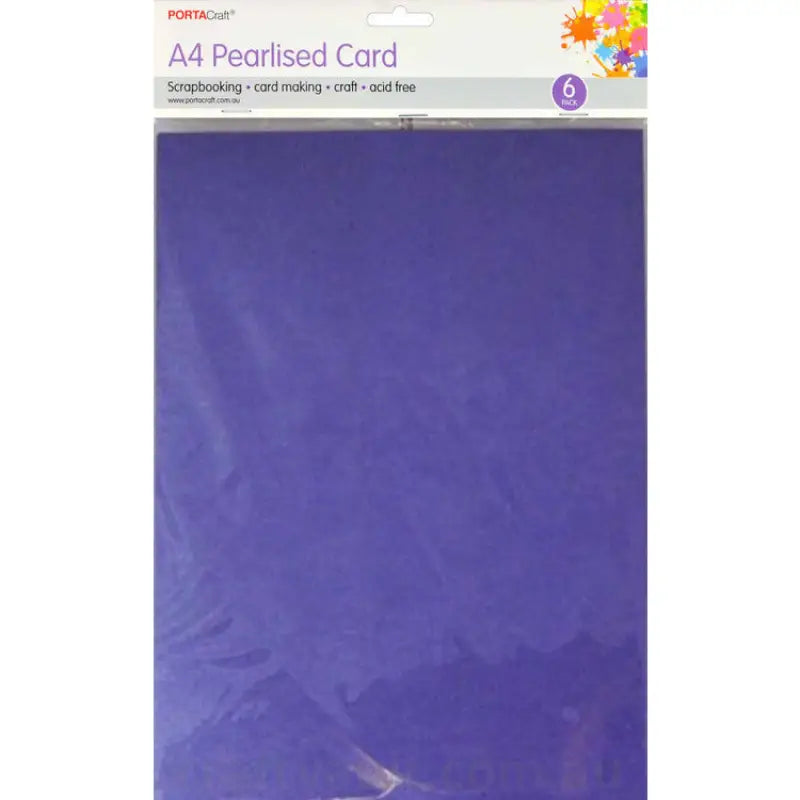 Pearlise Card Heavy Weight A4 6pk Violet