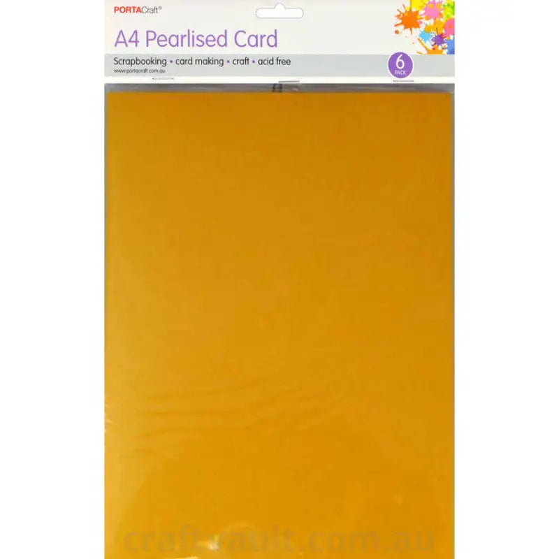 Pearlise Card Heavy Weight A4 6pk Yellow Gold