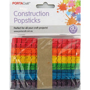 Popsticks 115x10mm Construction 80 pieces Coloured