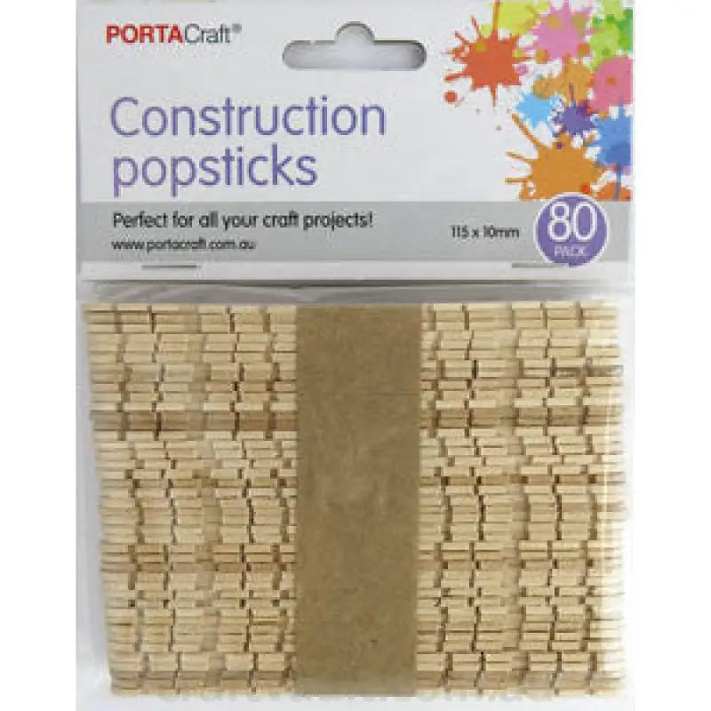 Popsticks 115x10mm Construction 80 pieces Natural