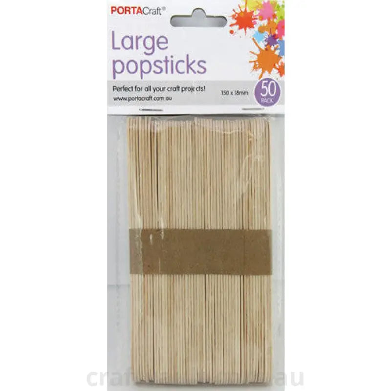 Popsticks 150x18mm Large 50 pieces Natural
