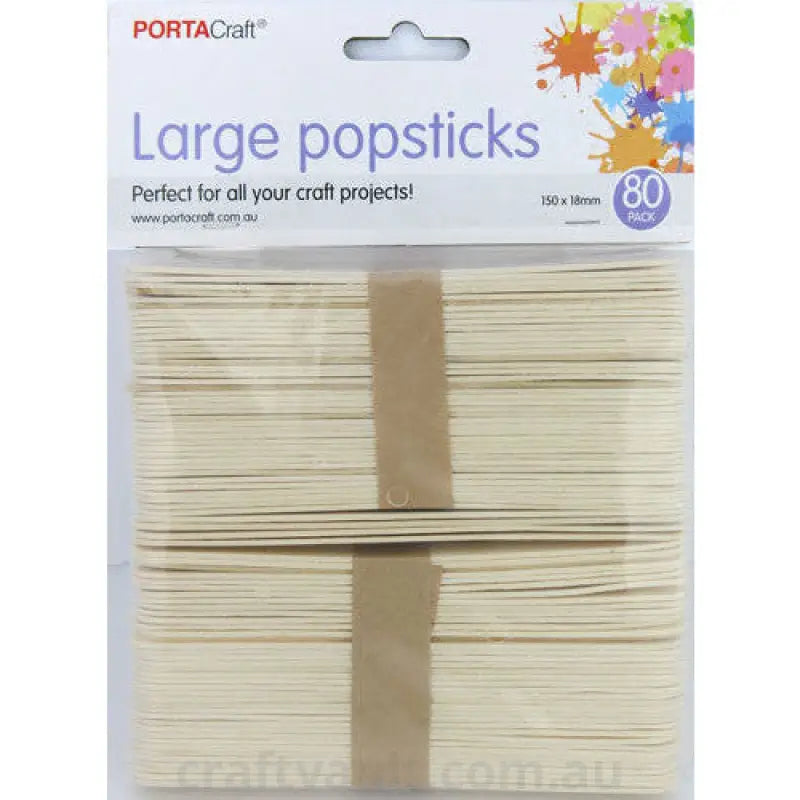 Popsticks 150x18mm Large 80 pieces Natural