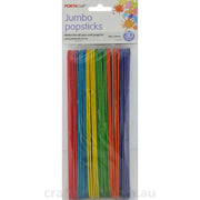 Popsticks 200x20mm Jumbo 30 pieces Coloured