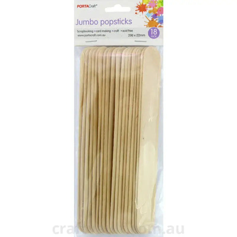 Popsticks 200x22mm Jumbo 18 pieces Natural