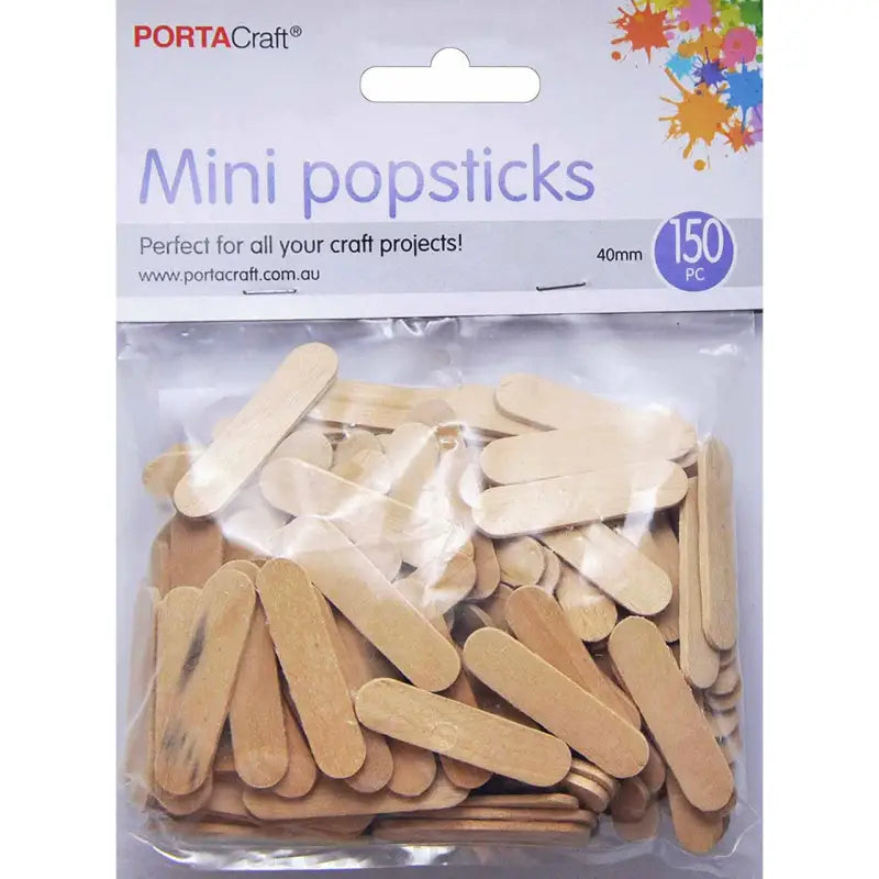 Popsticks 40mm Mini 150 pieces Natural