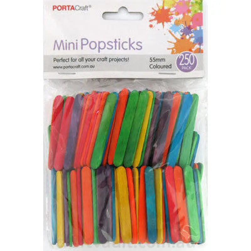 Popsticks 55mm Mini 250 pieces Coloured