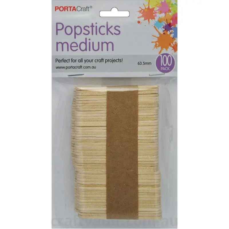 Popsticks 63.5mm Medium 100 pieces Natural