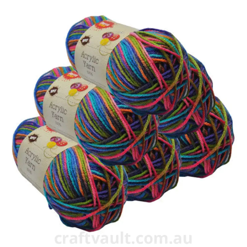 Rainbow Acryl Yarn 100gm 189m 8ply Bobble