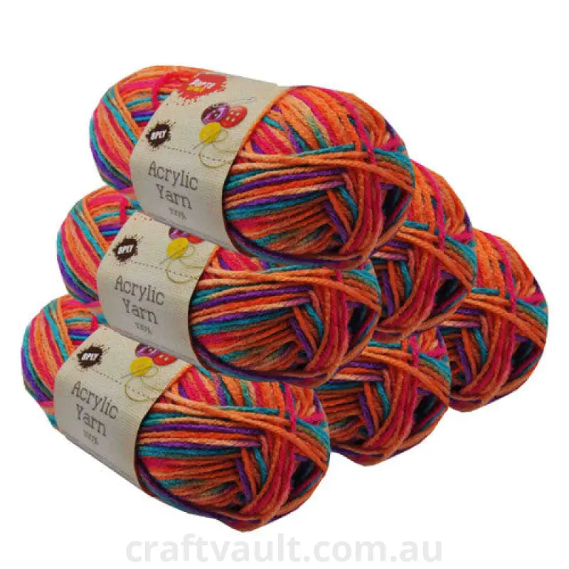 Rainbow Acryl Yarn 100gm 189m 8ply Fruit Loops