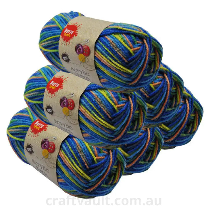 Rainbow Acryl Yarn 100gm 189m 8ply Paddle Pops