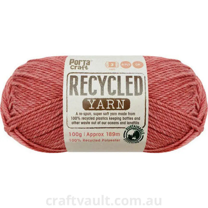 Recycled Yarn 100g 189m 8ply Pink Lake