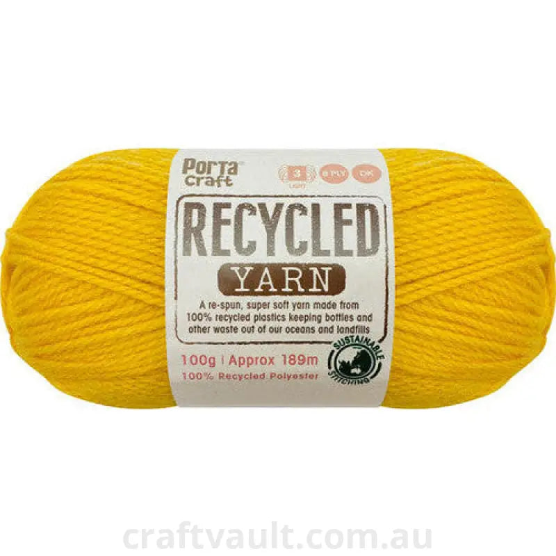 Recycled Yarn 100g 189m 8ply Sunshine