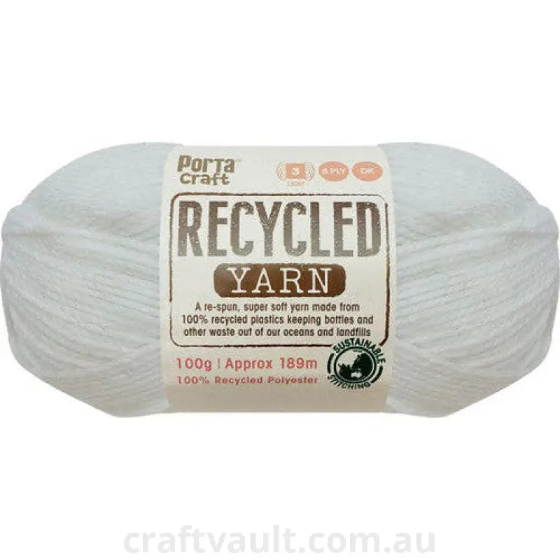 Recycled Yarn 100g 189m 8ply Vintage White