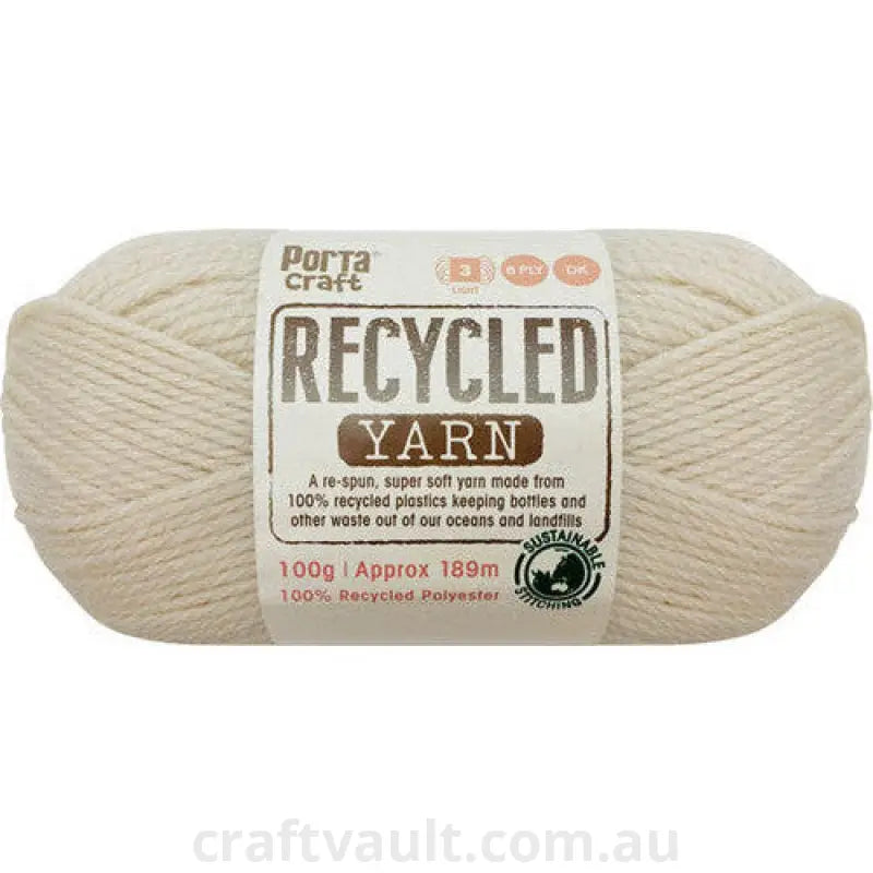 Recycled Yarn 100g 189m 8ply Whipped Cream