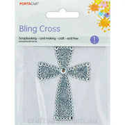 Rhinestone Decal Cross Clear 1 Sheet