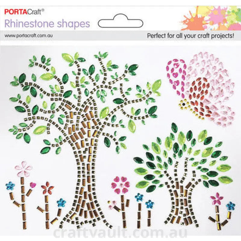 Rhinestone Decal Garden & Butterfly 150x120mm 1 Sheet
