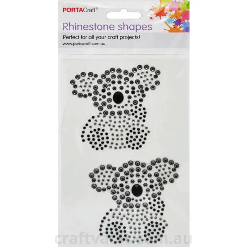 Rhinestone Decal Koalas 70mm 2pk 1 Sheet