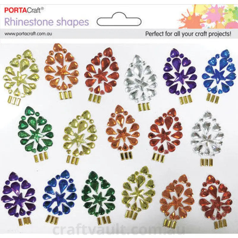 Rhinestone Decal Party Lights 22x37mm 17pk 1 Sheet