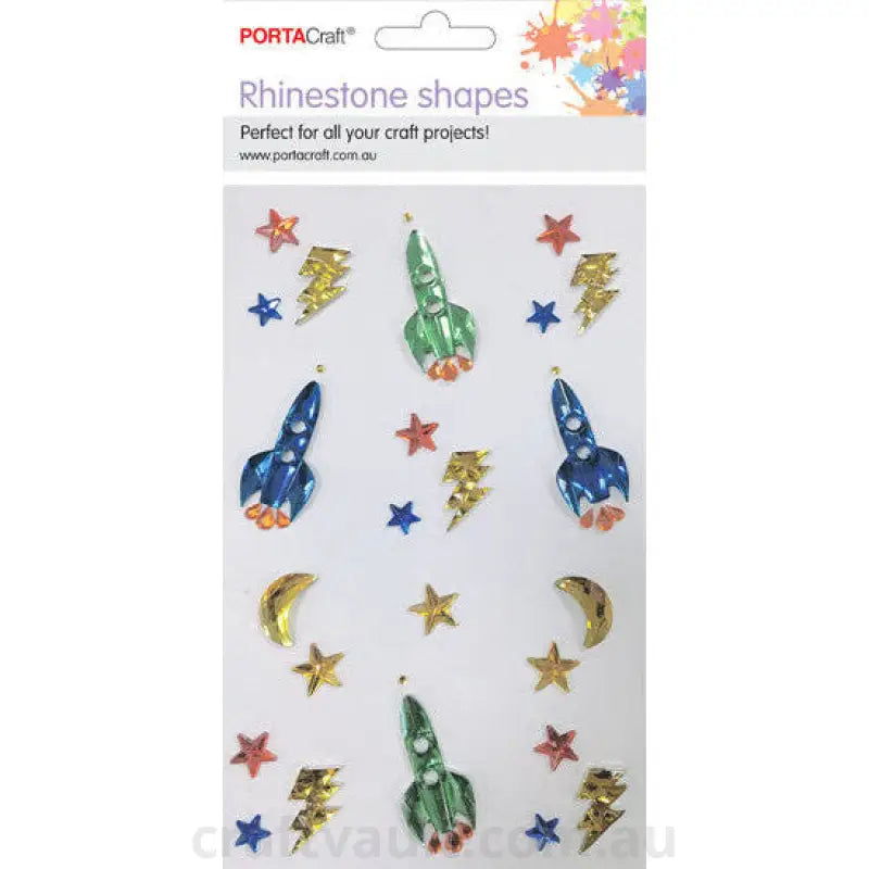 Rhinestone Decal Space 24pk 1 Sheet