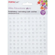 Rhinestone Decal Stars 5mm 100pc Clear 1 Sheet