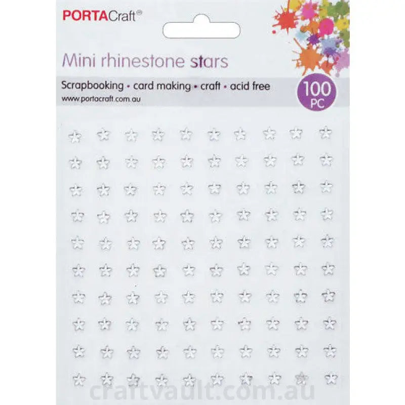 Rhinestone Decal Stars  5mm 100pc Clear 1 Sheet