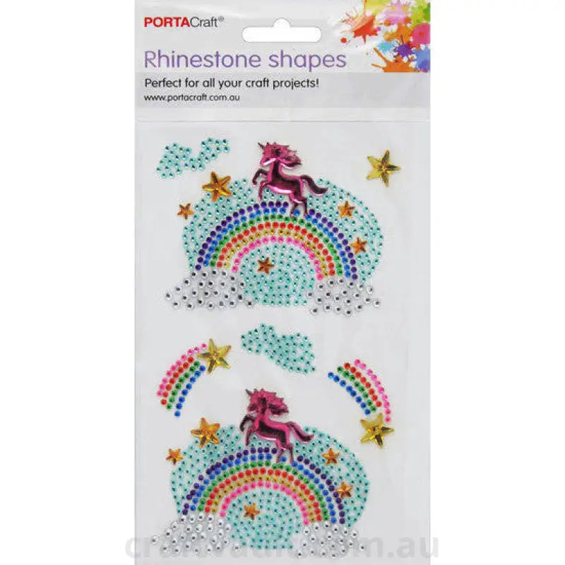 Rhinestone Decal Unicorn Rainbows 7pk 1 Sheet