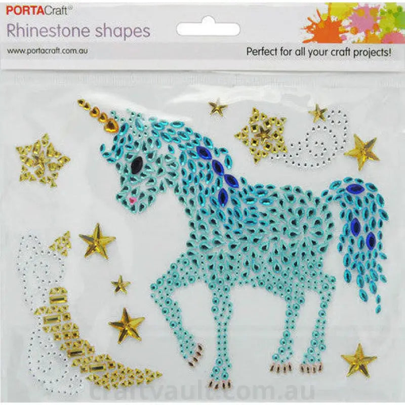 Rhinestone Decal Unicorn & Stars 10pk 1 Sheet