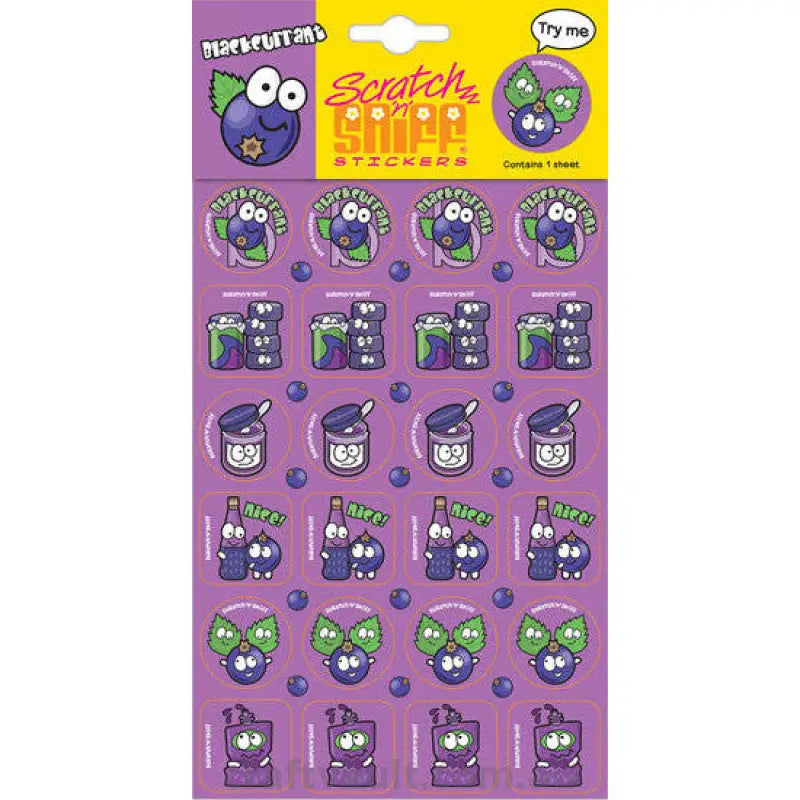 Scratch N Sniff Stickers - Blackcurrant Scented