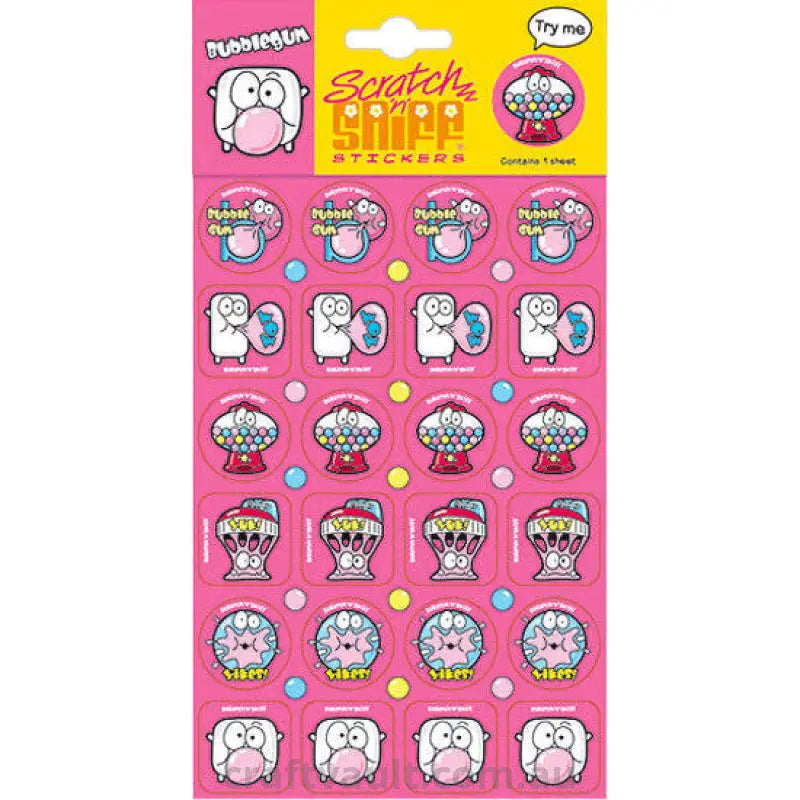 Scratch N Sniff Stickers - Bubblegum Scented